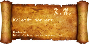 Koletár Norbert névjegykártya